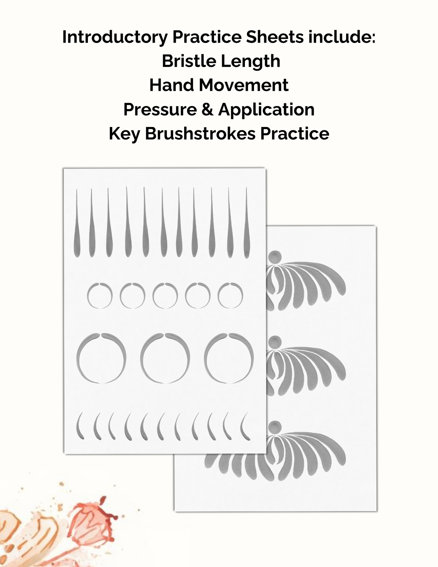 Mandala Brushstrokes & Design Practice Sheets